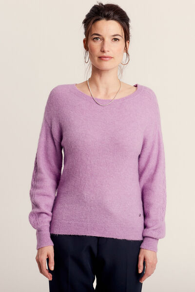 Pull manches longues violet femme