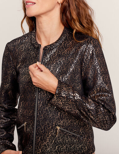Veste ajustée zippée noir femme