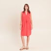 Robe droite courte avec lien rouge femme