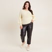 Pull confectionné en France jaune pastel femme