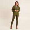 Blouse manches longues vert olive femme