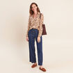 Chemise ajust&eacute;e manches longues marron femme