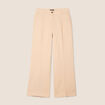 Pantalon large taille basculée beige femme
