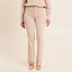 Jean coupe droite taille haute denim beige femme