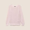 Pull col rond manches longues rose clair femme