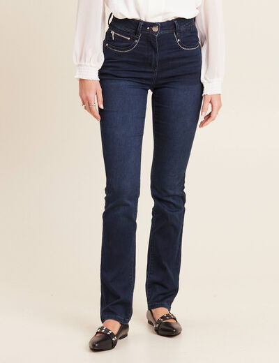 Jean droit denim brut femme