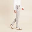 Jean ajust&eacute; taille bascul&eacute;e denim snow gris femme