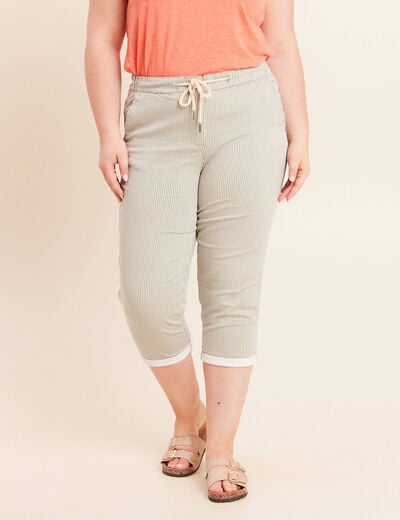 Pantacourt coupe mom large vert femme