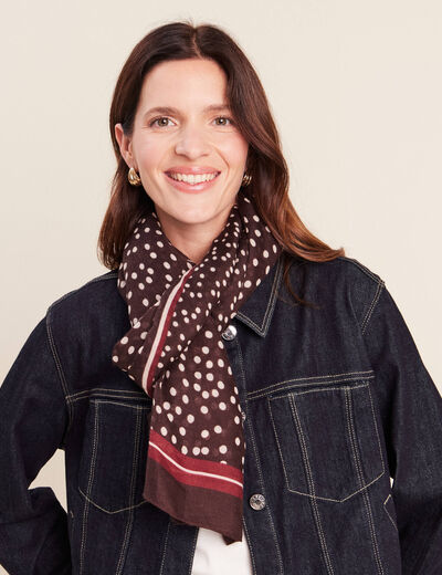 Foulard marron fonc&eacute; femme