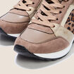 Baskets compens&eacute;es aspect daim marron fonc&eacute; femme