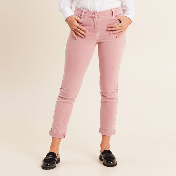 jean ajuste 78eme 5 poches mauve femme Jean ajusté 7/8ème 5 poches mauve femme