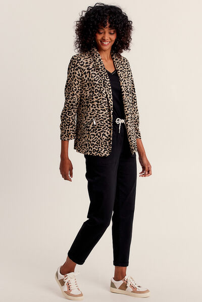 Veste esprit tailleur ajustée noir femme