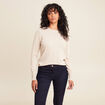 Pull col rond bas resserré couleur or femme