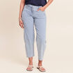Jean coupe barrel 7/8&egrave;me denim bleach femme