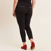 Pantalon coupe ajust&eacute;e taille haute noir femme