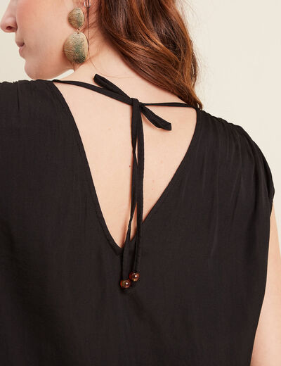 Blouse sans manches noir femme
