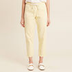 Jean large à coulisse jaune clair femme