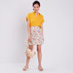Chemise manches courtes jaune moutarde femme