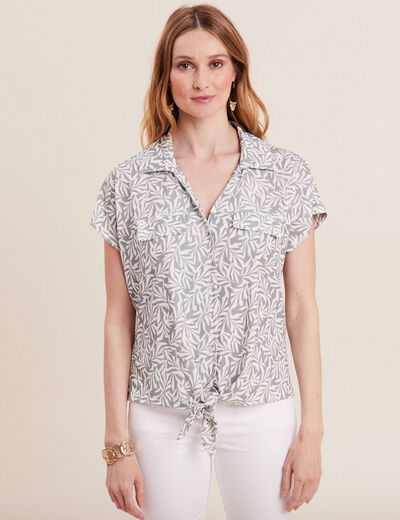 T-shirt manches courtes vert kaki femme