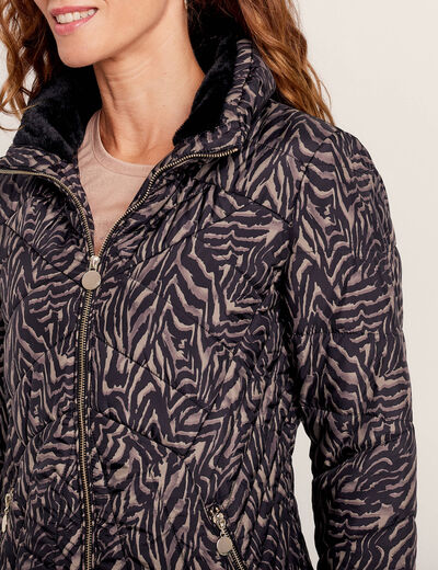 Doudoune déperlante droite zippée noir femme