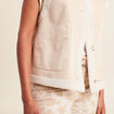 Gilet réversible laine mouton beige femme
