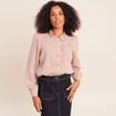 Chemise fluide manches longues rose femme
