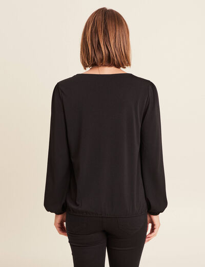 Blouse manches longues noir femme