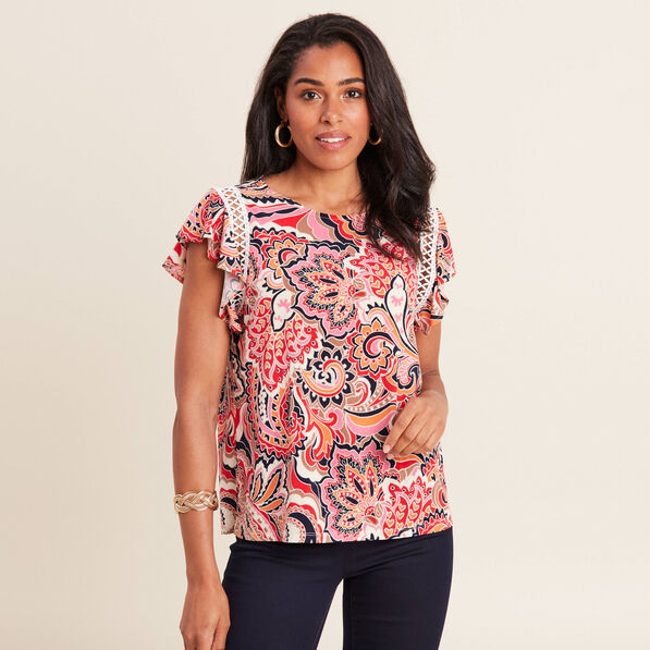 T-shirt manches courtes multicolore femme