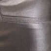 Pantalon ajust&eacute; enduit &agrave; pont couleur argent femme