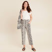 Pantalon flou taille haute ivoire femme