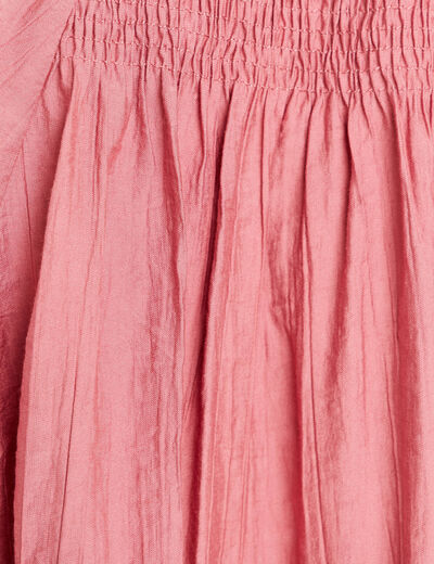 Blouse ample col v manches 3/4 mauve femme