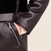 Manteau fausse fourrure capuche amovible noir femme