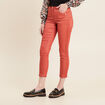 Pantalon ajusté enduit vieux rose femme