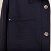 Veste cintrée boutonnée bleu foncé femme