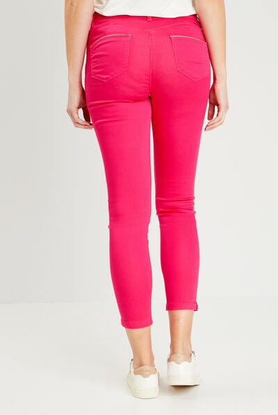 Pantalon ajusté rose framboise femme