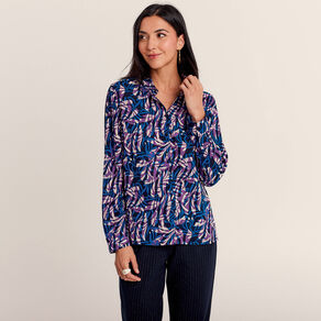 Chemise manches longues mauve femme