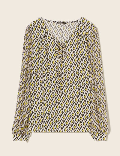T-shirt manches longues vert anis femme