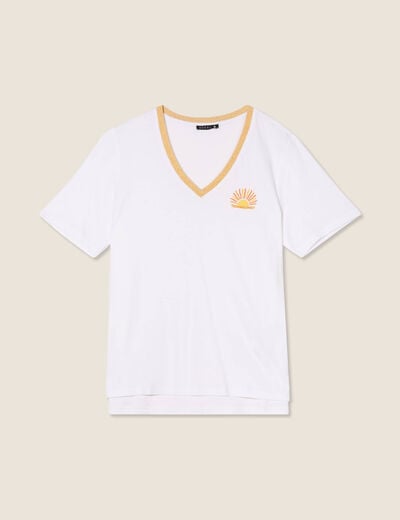 T-shirt manches courtes blanc femme