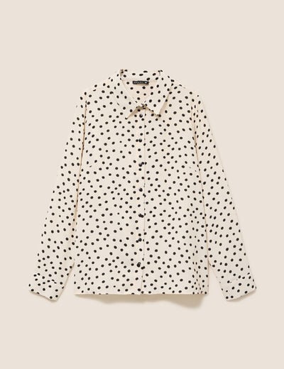 Chemise fluide manches longues blanc femme