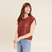 Débardeur macramé marron foncé femme