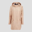 Parka 2-en-1 droite à capuche sable femme