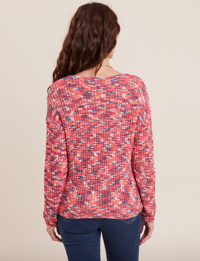 Pull manches longues rose framboise femme
