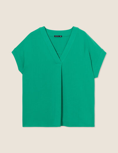 Blouse manches courtes vert émeraude femme