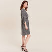 Robe évasée plissée noir femme