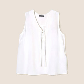 Blouse sans manches blanc femme