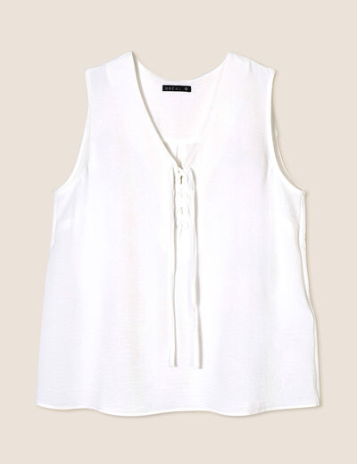 Blouse sans manches blanc femme
