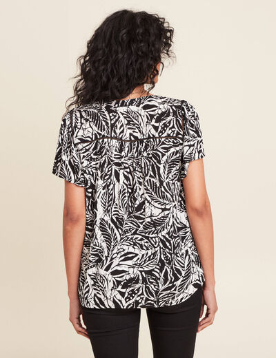 Blouse manches courtes noir femme