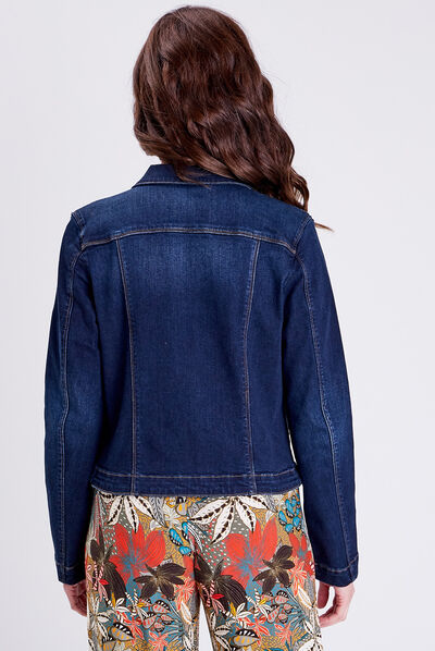 Veste cintrée en jean denim brut femme