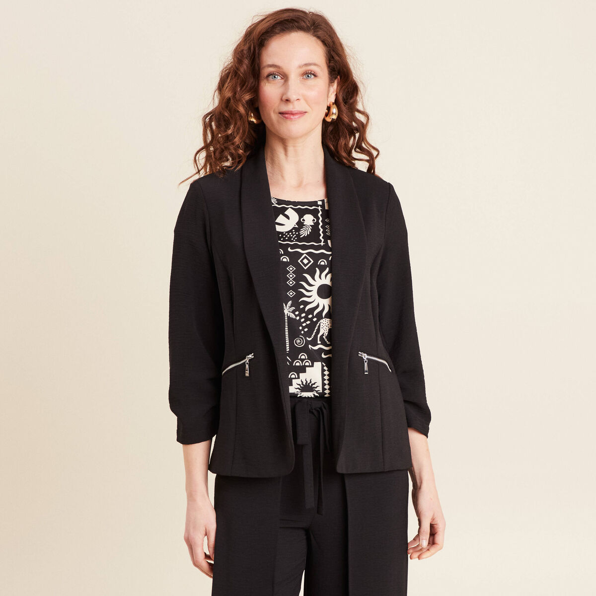 Veste esprit tailleur noir femme