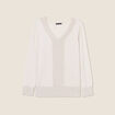 Pull manches longues creme femme